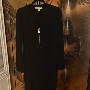 Michael Kors Black Long Sleeve Dress with Zipper front